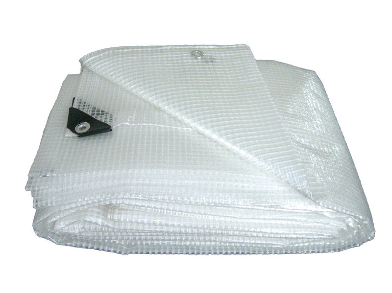 Utilia Telo Occhiellato Retinato Multiuso in PVC Bianco 3x3,5m - vista con occhielli