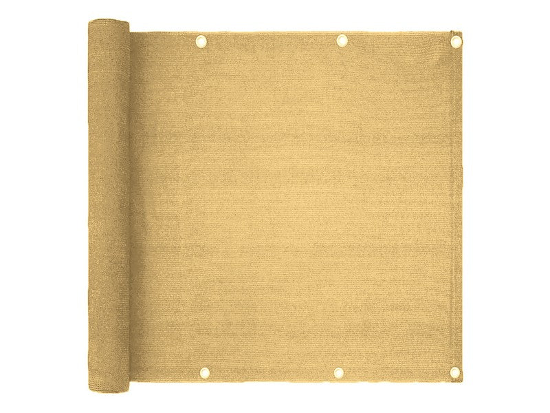 Telo Frangivista per Balcone Beige 6x0,9 mt - dettaglio texture HDPE con occhielli in alluminio