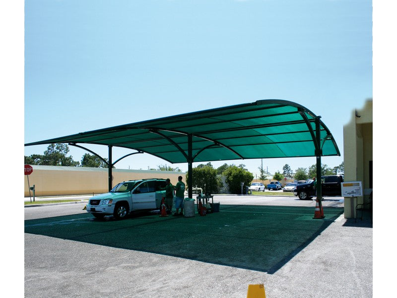 Rete Ombreggiante Rotolo 10 mt Verde H 150 cm 130 gr/m² - vista installazione su struttura