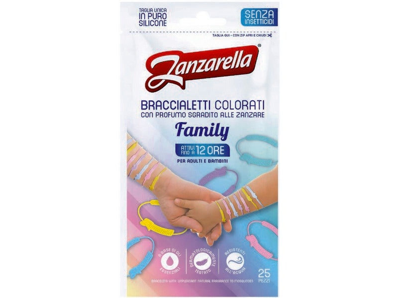 Zanzarella Braccialetti Anti-Zanzara Family 25 pz