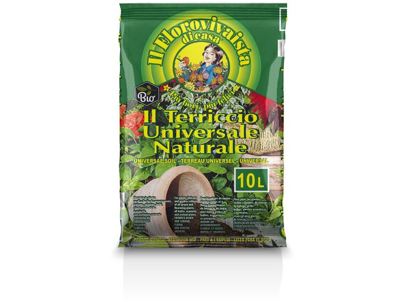 Il Florovivaista Terriccio Universale Naturale Bio 10 litri - sacco verde