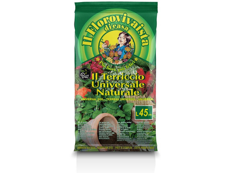 Il Florovivaista Terriccio Universale Naturale Bio 45 litri - sacco verde
