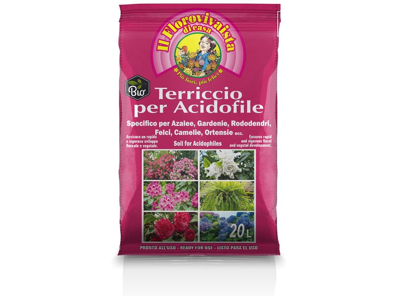 Il Florovivaista Terriccio per Piante Acidofile Bio 20 litri - sacco rosa
