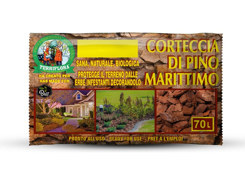 Terriflora Corteccia di Pino Marittimo Biologica 70 litri - sacco