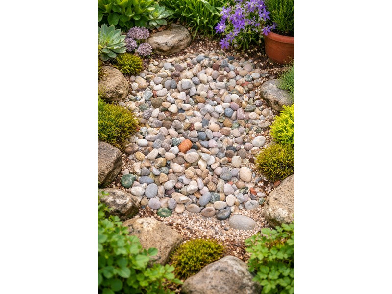 Ciottoli di Fiume Millefiori 10-16mm 20kg - applicazione vialetto giardino