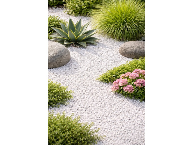Granulato di Marmo Bianco Carrara 9-12mm 20kg - applicazione giardino zen