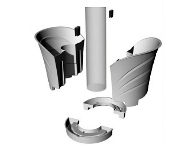 Bama Vaso Tulipano Set 2 Vasi Bianco 34,5x19x30h - componenti esplosi