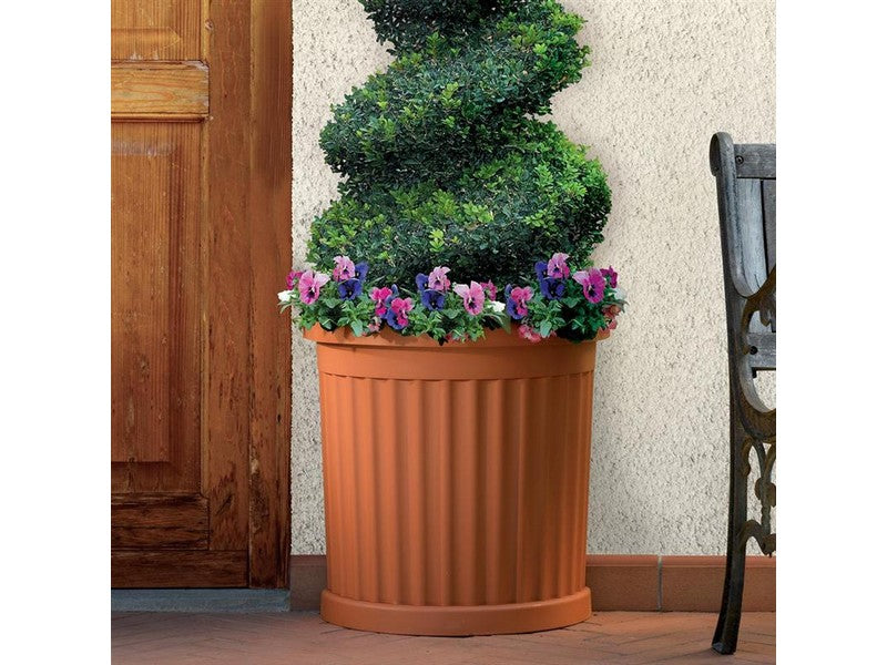 Bama Vaso Roma Terracotta 27x52x49h - con pianta ornamentale fiorita