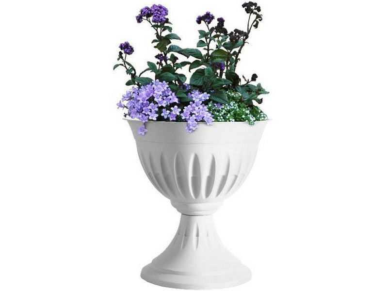 Bama Vaso a Calice Alba Bianco Ø43x46h - utilizzo con fiori viola su sfondo bianco