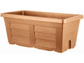 Bama Fioriera Rettangolare Effetto Legno Cotto Chiaro 80x40x34h - utilizzo in giardino con piante