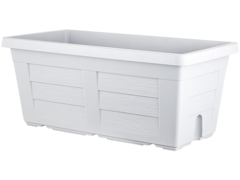 Bama Fioriera Rettangolare Effetto Legno Ghiaccio 100x44x40h - vista prodotto su sfondo bianco