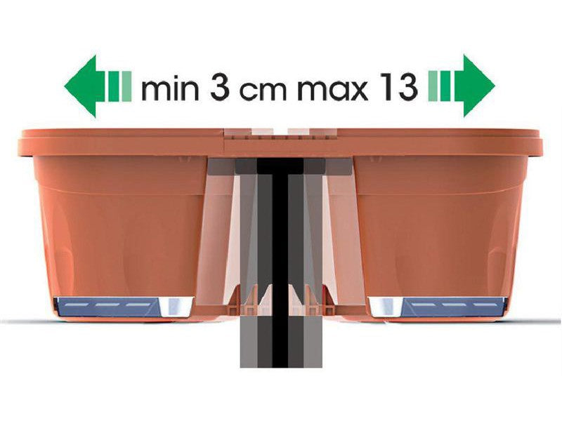 Bama Fioriera Doppia Klunia Terracotta 40x19,8x18,5h - aggancio su palo con misure min 3 cm max 13 cm