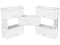 Bama Kit Fioriera Rettangolare Brick 5 Pz Panna 60x23x27h - vista kit completo 5 fioriere modulari