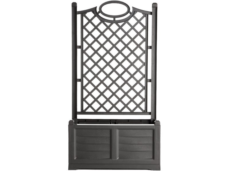 Bama Fioriera con Spalliera Separé Antracite 120 lt 80x42x150 cm - vista frontale