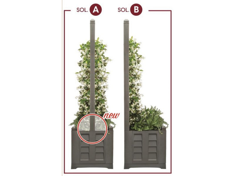 Bama Fioriera con Spalliera Separé Antracite 120 lt 80x42x150 cm - ambientazione esterna