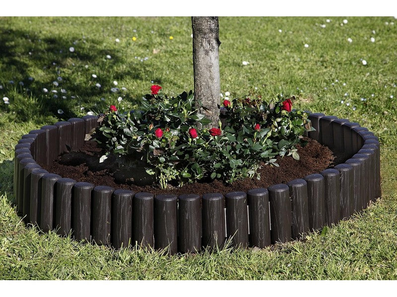 Bama Bordatura Modulare Aiuole 6 Moduli Cacao 2,3 mt - applicazione in giardino