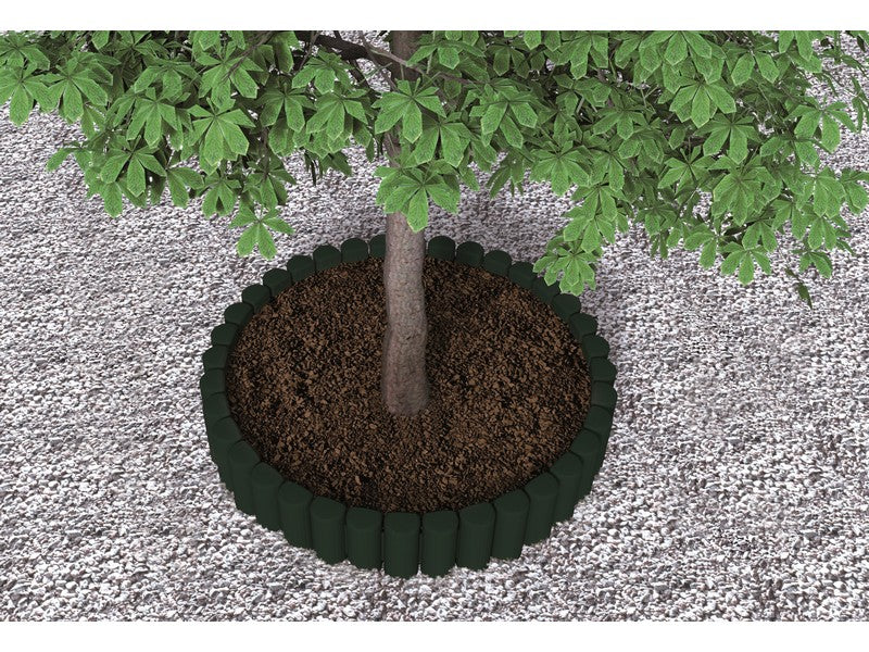 Bama Bordatura Modulare Aiuole 6 Moduli Cacao 2,3 mt - vista applicazione aiuola albero