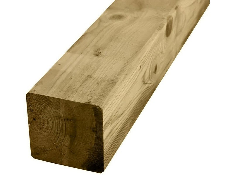 Confine Palo Quadro in Legno di Pino 7x7x130 cm - vista laterale