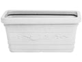 Fioriera Rettangolare Festonata Prestige 60cm colore Bianco - vista frontale con decorazione festonata