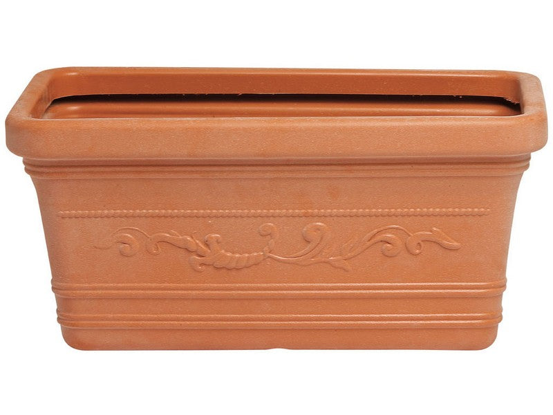 Fioriera Rettangolare Festonata Prestige Terracotta 80cm - vista frontale