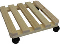 Portavaso Mobile in Legno con Ruote 34x34 - vista dall'alto con ruote piroettanti