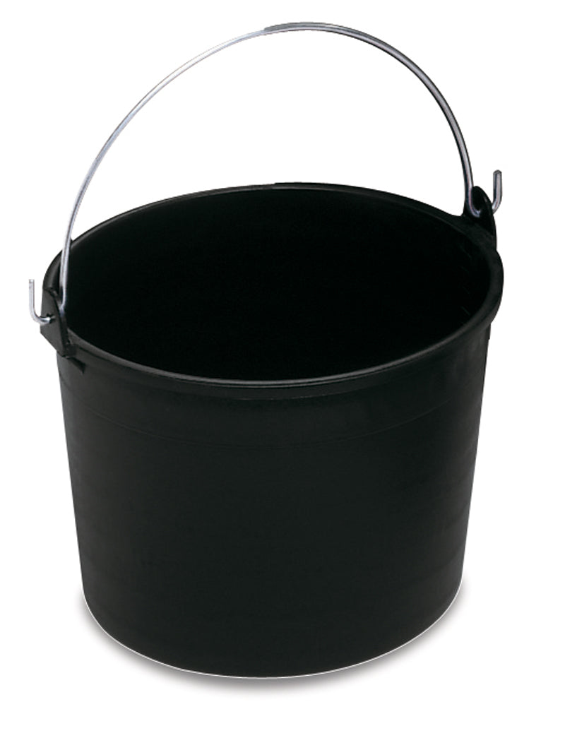 Stefanplast Secchio Agricolo Graduato Nero 16 Lt con manico ad arco in metallo - vista frontale