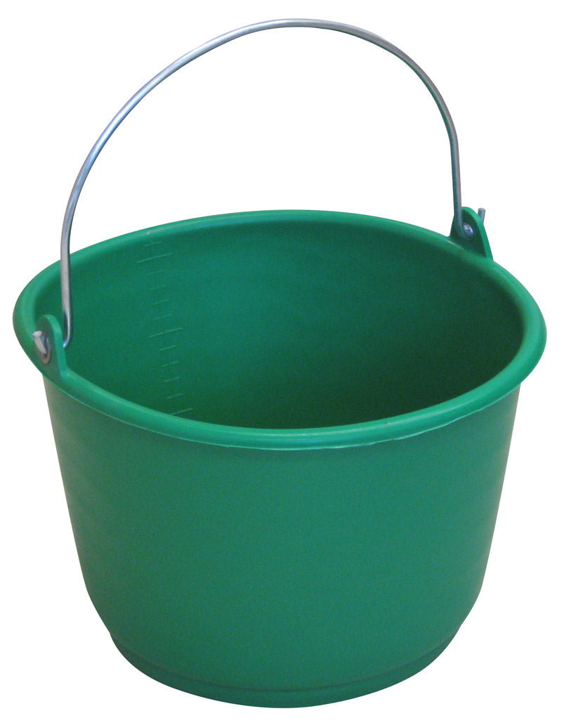 Secchio in Plastica Graduato 18 Lt Verde con manico ad arco in metallo - vista frontale