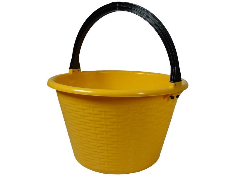 ICS Paniere per Agrumi Giallo 15 Lt con manico fisso ad arco - vista frontale