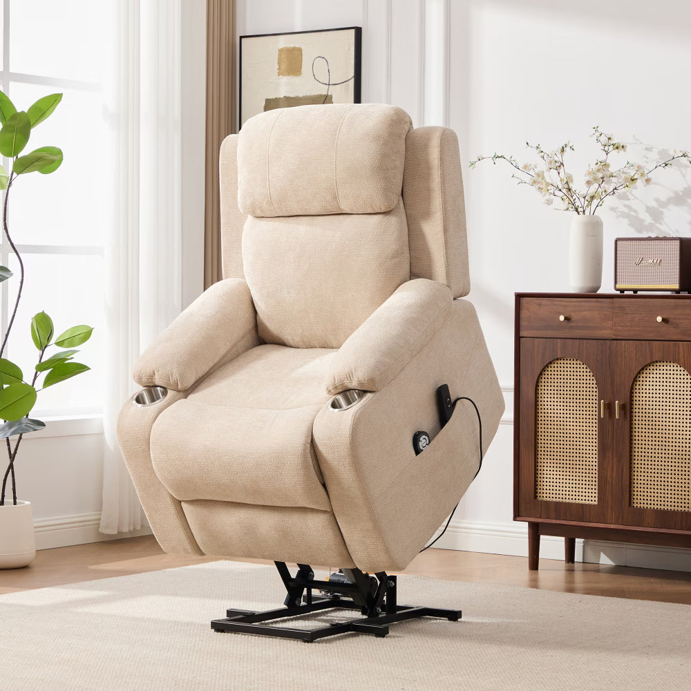Poltrona Relax Elettrica con Funzione Alzapersona e Portabicchieri