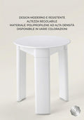 Sgabello Bagno Gedy Trio – Seduta Ø33 cm, H40 cm – Bianco