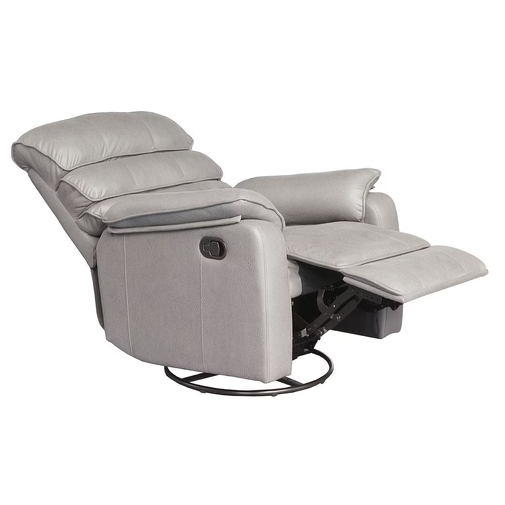 Poltrona Relax Reclinabile Grigio Scuro in Tessuto con Poggiapiedi