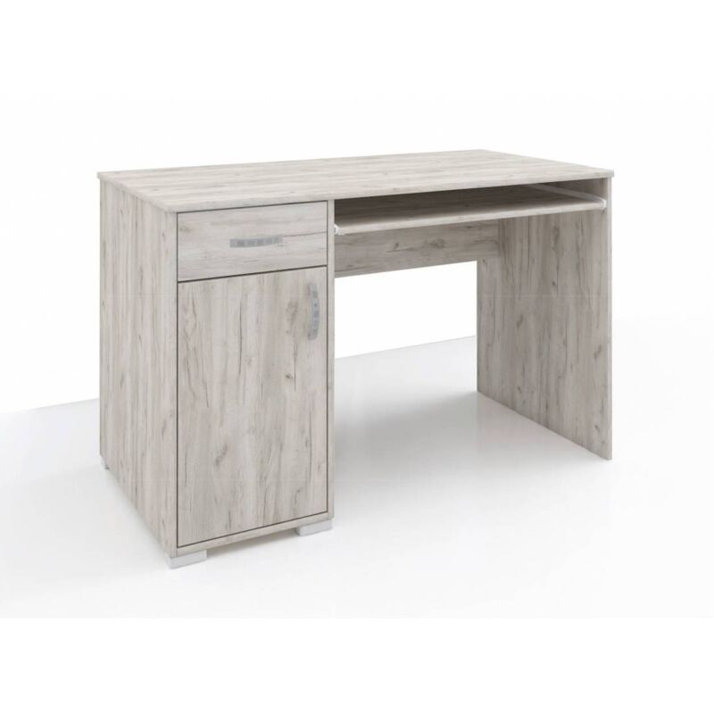 Kit Scrivania Young 120x60x75 cm - 1 Anta e 1 Cassetto - Grey Craft Oak