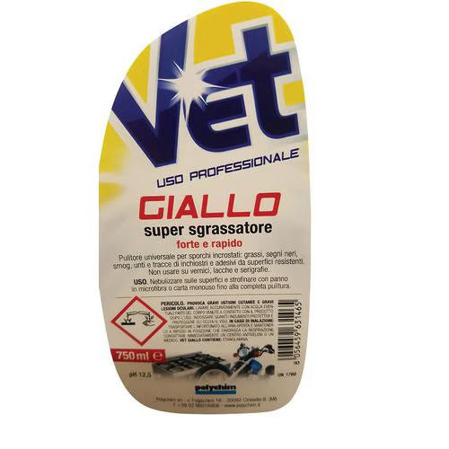 ( OFFERTA NON RIPETIBILE ) Super sgrassante rapido per sporchi difficili VET GIALLO, Profumazioni: Limone Confezione da 6