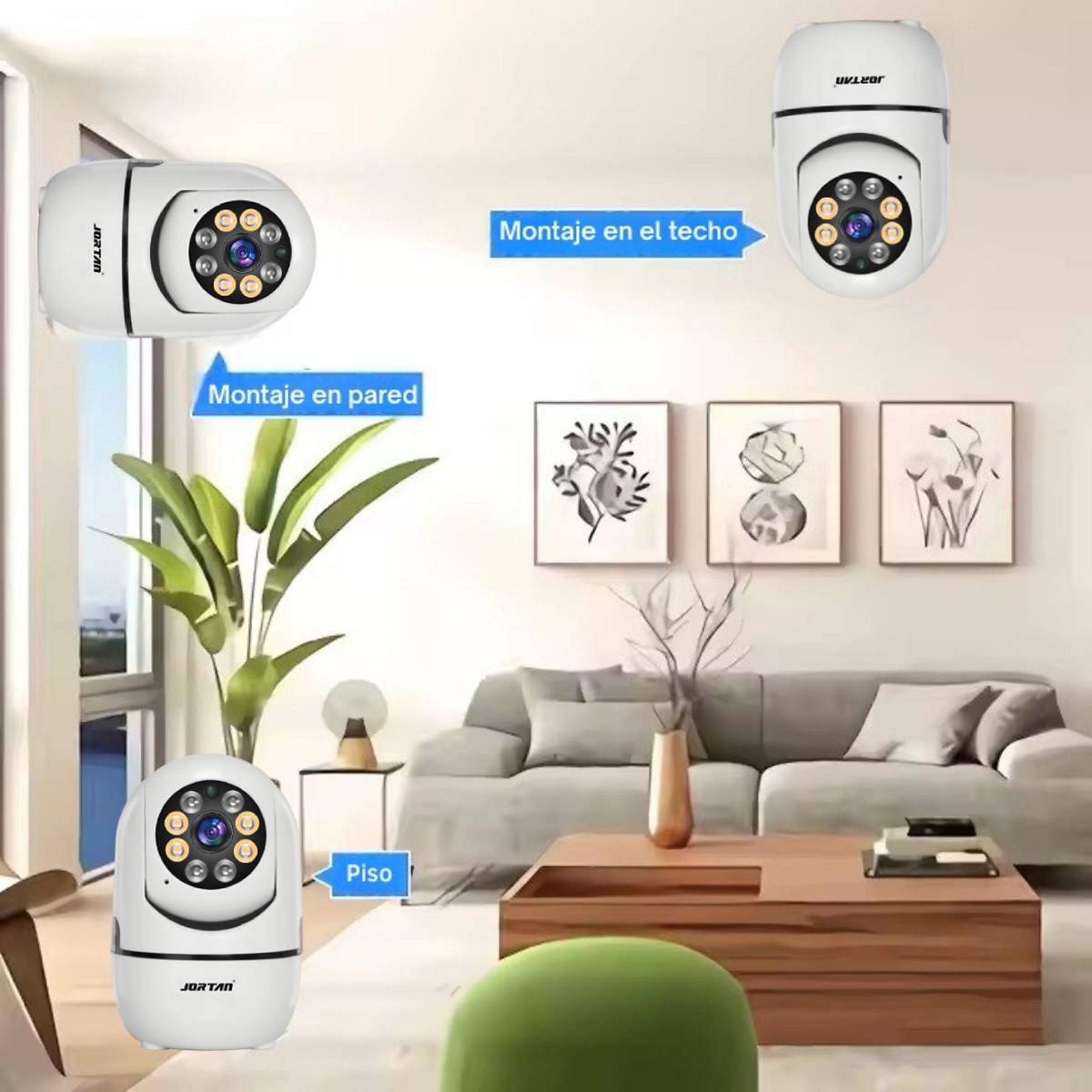 Telecamera Smart a Colori JORTAN ST-922 - IP WiFi Motorizzata 1080P con Visione Notturna IR e Audio Bidirezionale