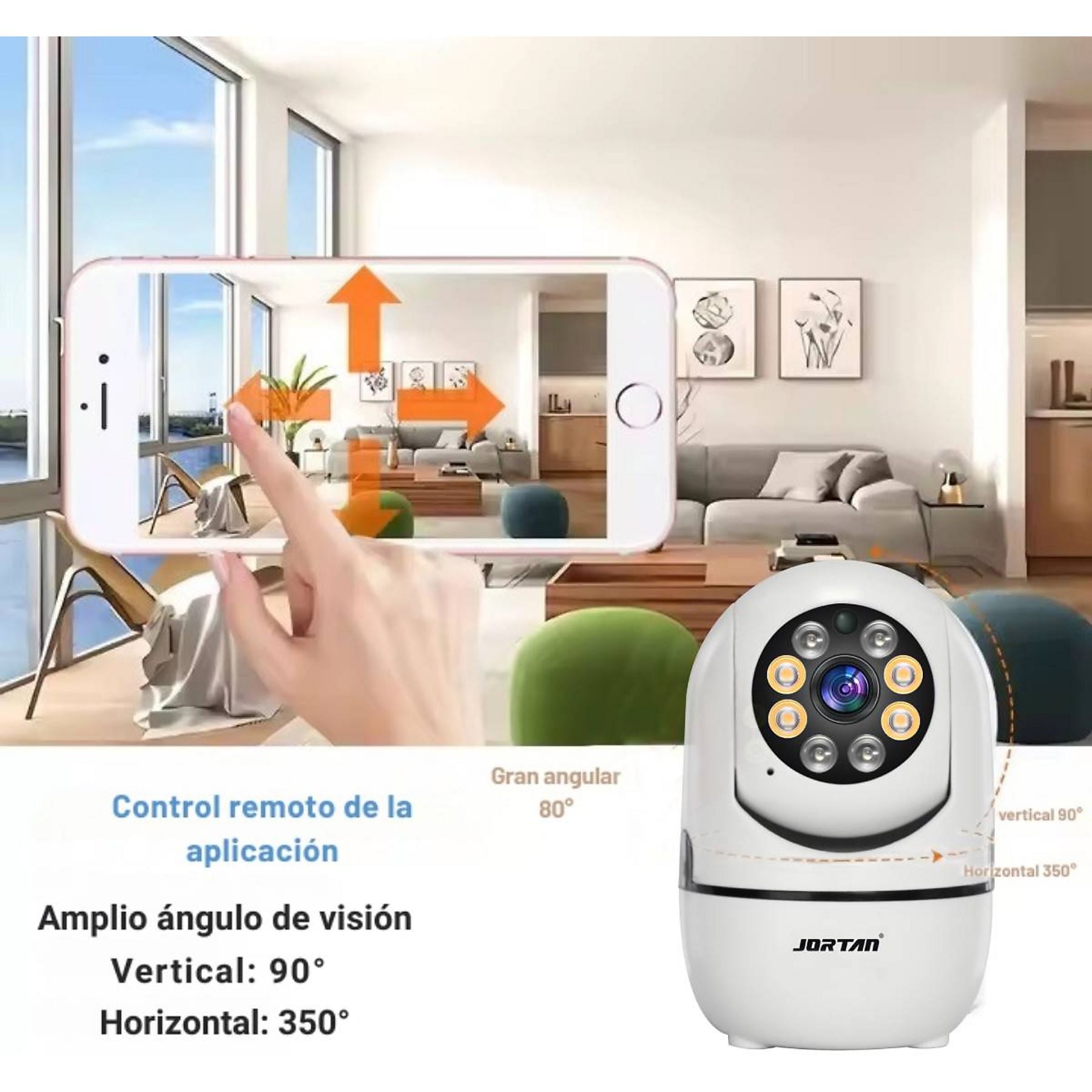 Telecamera Smart a Colori JORTAN ST-922 - IP WiFi Motorizzata 1080P con Visione Notturna IR e Audio Bidirezionale
