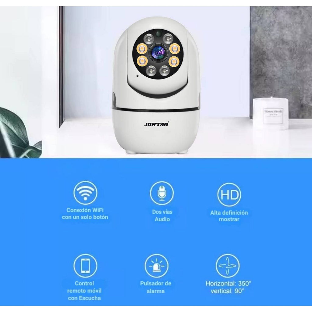 Telecamera Smart a Colori JORTAN ST-922 - IP WiFi Motorizzata 1080P con Visione Notturna IR e Audio Bidirezionale