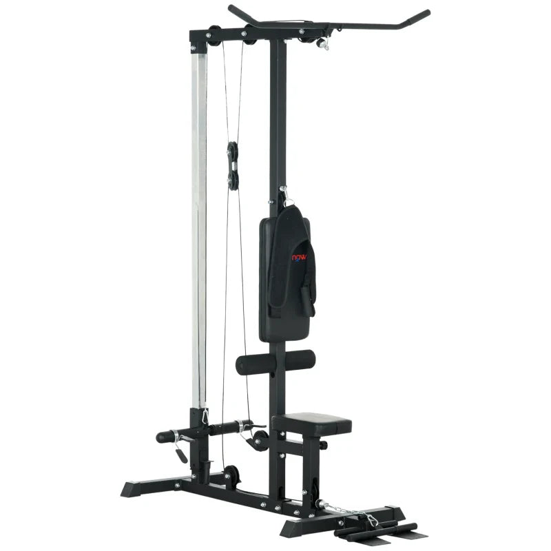 Stazione Fitness Multifunzione con Lat Machine e Supporto Dischi