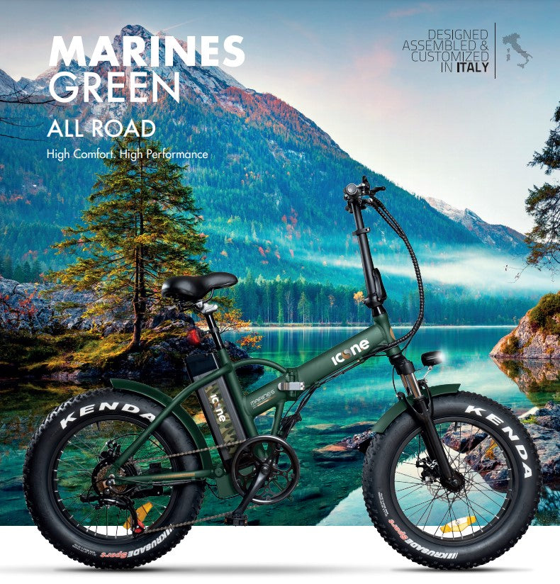 Icon.E E-Road Bicicletta Elettrica 250W Marines Green