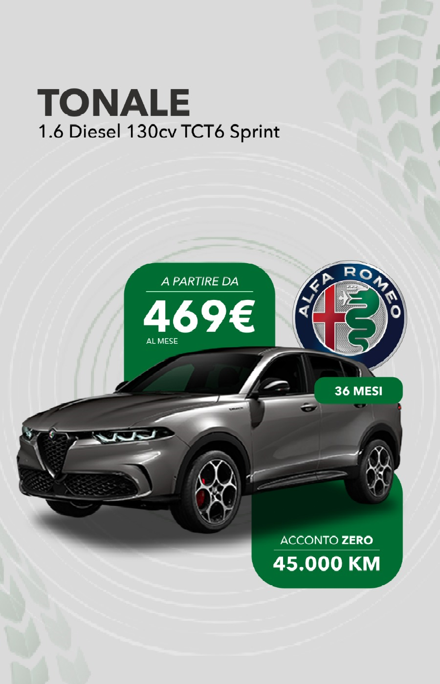 Alfa Romeo Tonale 1.6 Diesel 130 CV TCT6 Sprint – Noleggio a Lungo Termine