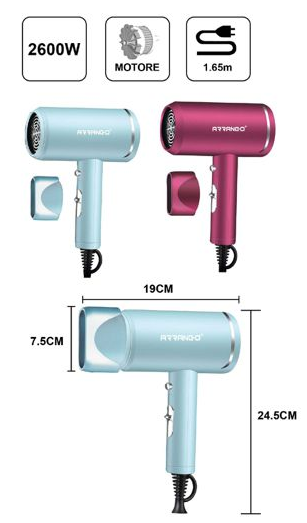 Asciugacapelli Professionale AR76438 – Confezione 2 Pezzi (1+1 Omaggio)