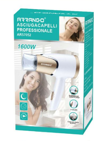 Asciugacapelli Professionale AR57052 – Confezione 2 Pezzi (1+1 Omaggio)