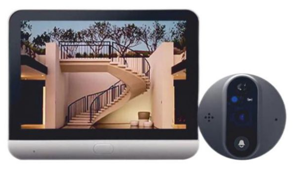 Wiby 2J ED-300PA Spioncino Digitale con Campanello Intelligente Wireless per Porta - Schermo Integrato