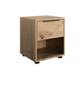 Comodino 1 Cassetto + Vano Aperto Rovere Artisan – 38x35x44 cm | Kit Montaggio Incluso
