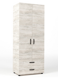 Armadio 2 Ante 2 Cassetti Bianco Venato 80x52x205 cm