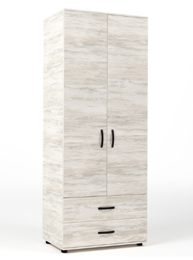 Armadio 2 Ante 2 Cassetti Bianco Venato 80x52x205 cm