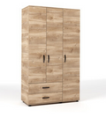Armadio 3 Ante 2 Cassetti Rovere Miele 120x52x205 cm