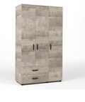 Kit armadio 3 Ante e due cassetti. Dimensioni 120 x 52 x h 205 cm. Colore rovere plat.