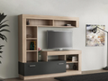 Parete Attrezzata Lea 170x42x170 cm – Natur Wood e Antracite
