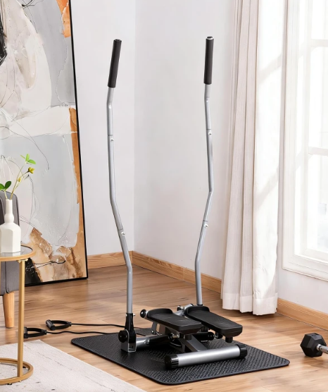 Art.OUT0053 Stepper Fitness con Maniglia e Monitor LCD Argento