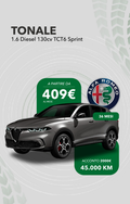 Alfa Romeo Tonale 1.6 Diesel 130 CV TCT6 Sprint – Noleggio Acconto 2.000€